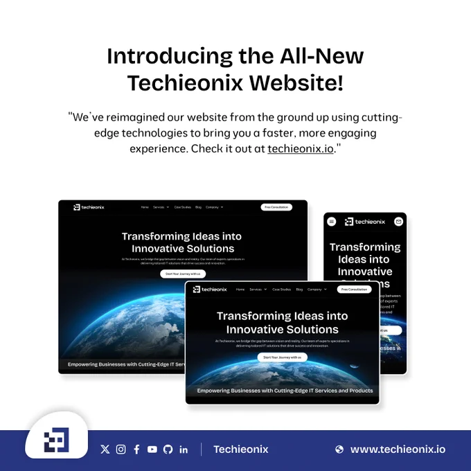 our redesigned website at https://www.techieonix.io