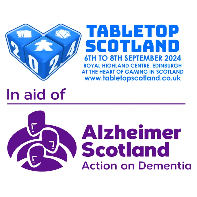 Image shows the Tabletop Scotland and Alzheimer Scotland logos.