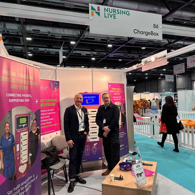 Chargebox with fast charging stations for the nursing live nhs event in Liverpool ACC Conference centre