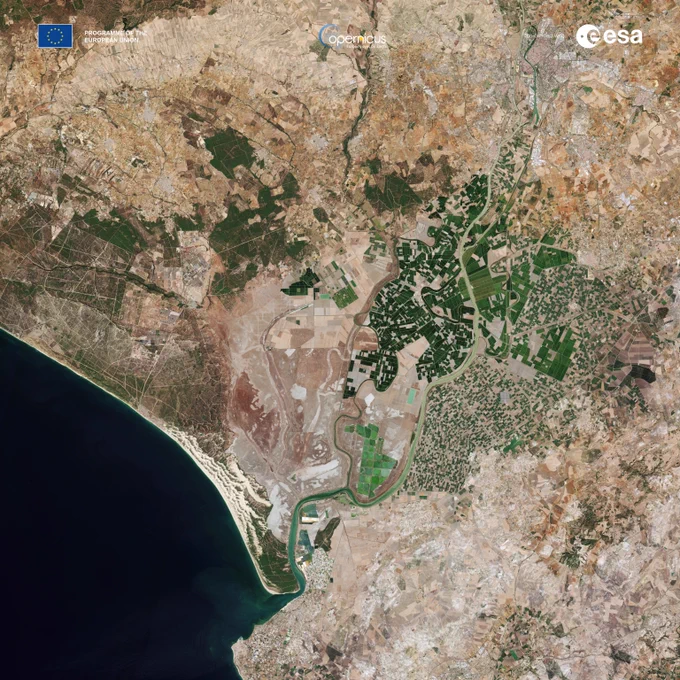 A satellite image of Seville