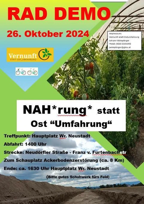 Flyer der Raddemo gegen die Ostumfahrung am 26.10.