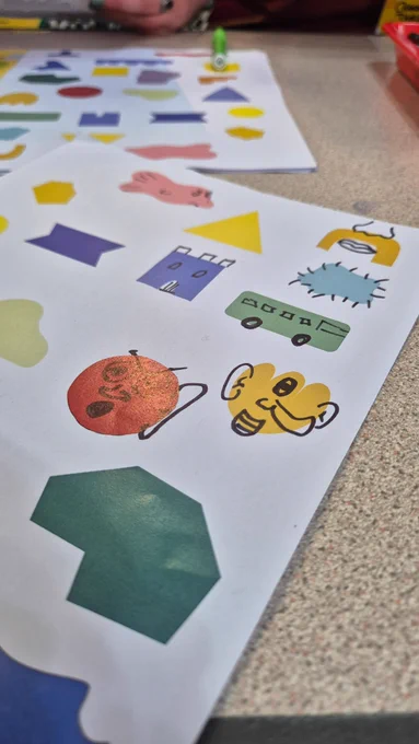 Drawings on shapes. 
