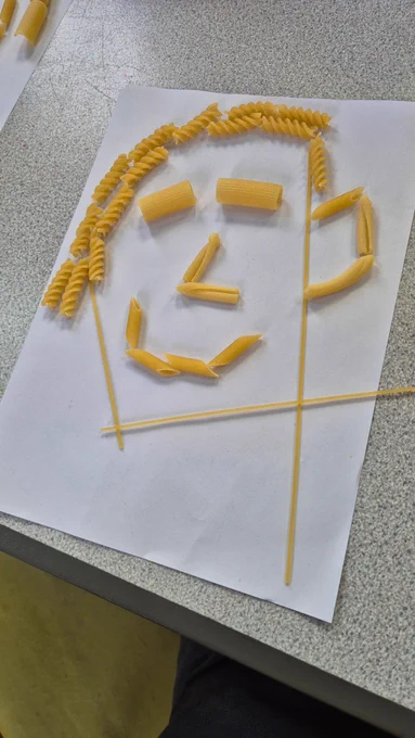 A face made of pasta.