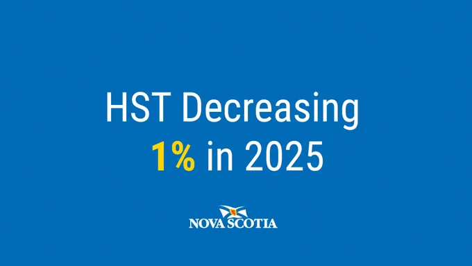 Graphic with the text HST Decreasing 1% in 2025