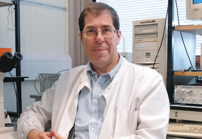 Professor Nick Franks sitting in his lab.