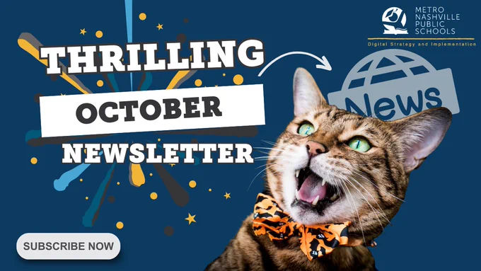 Thrilling October Newsletter with image of a cat