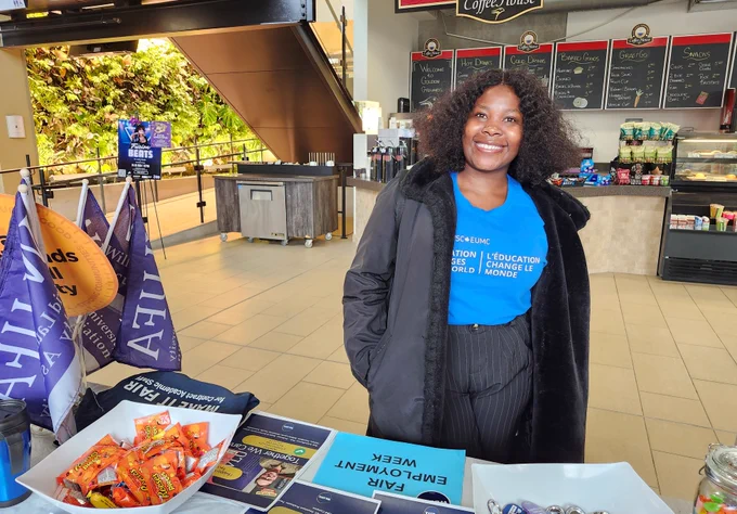 Photo of student showing support for Fair Employment Week