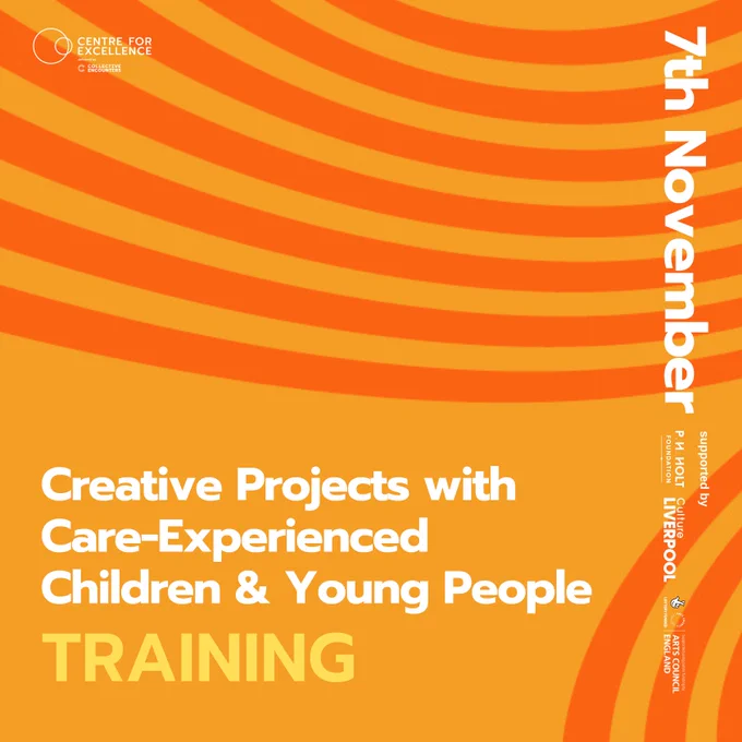 Title of the training 'Creative project with care experienced children and young people' along with the date of the training, 7th November 24. 