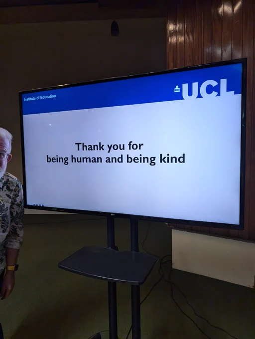 Slide reading "Thank you for being human and being kind".