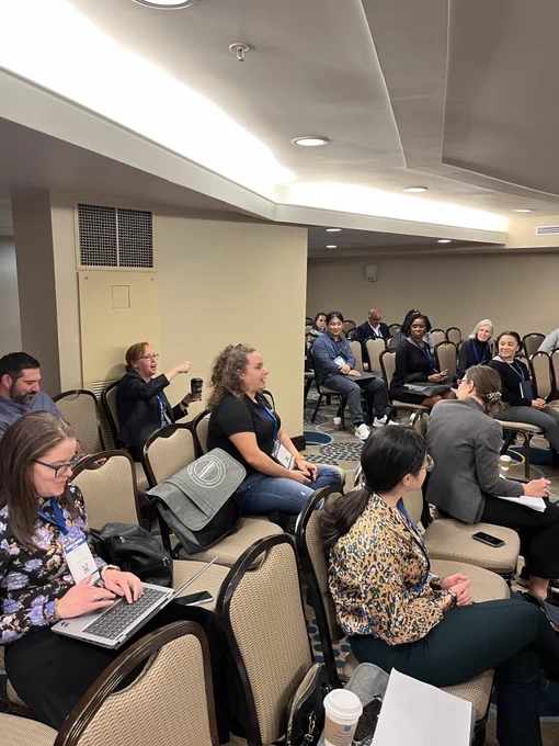 A dynamic audience of professors from different schools of public affairs around the globe participating in an icebreaker exercise.