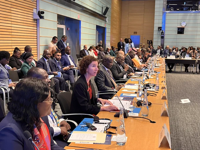 Anneliese Dodds addressing the World Bank