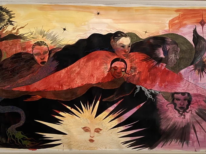 Photo d'une peinture de l'artiste Naudline Pierre : "Elemantal forces" 