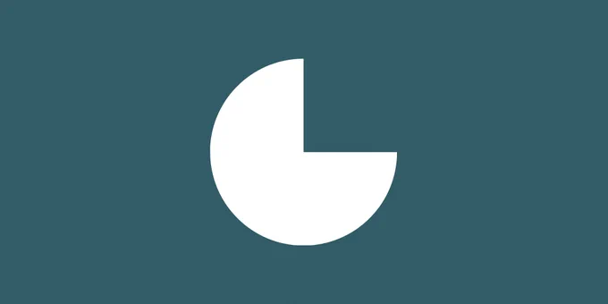 dark blue background with white circular icon shape in the centre
