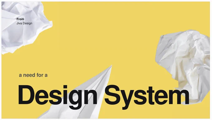 Cover image for the pitch presentation for a design system