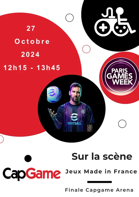 Affiche de la finale Capgame Arena le 27 octobre à 12h15 sur la scène "Jeux Made In France" de la Paris Games Week