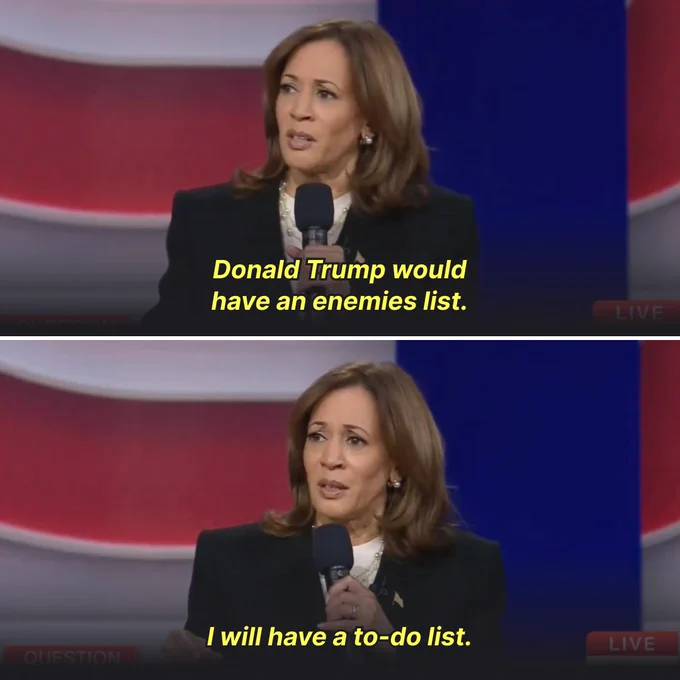 Vice President Harris: Donald Trump would have an enemies list. I will have a to-do list.