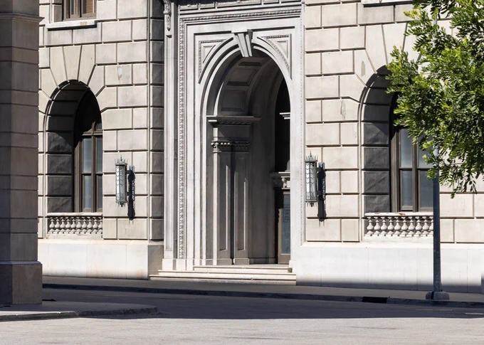 Exterior of building used for the Twin Peaks Savings and Loan from Twin Peaks episode 2.022