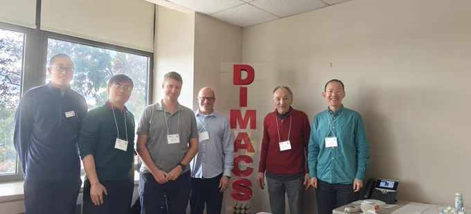From left to right: Kangning Wang, Mingyu Guo, Rupert Freeman, David Pennock, Herve Moulin, Lirong Xia at the 8th international conference on algorithmic decision theory (ADT-24)