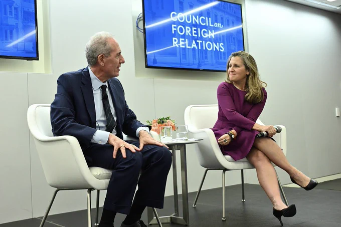 The Deputy Prime Minister with the President of the Council on Foreign Relations, Michael Froman in Washington, D.C.