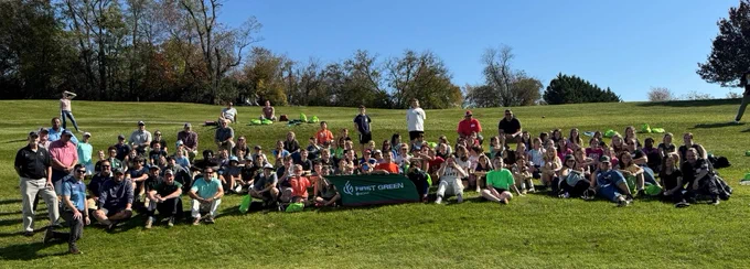 Group photo on the golf course.