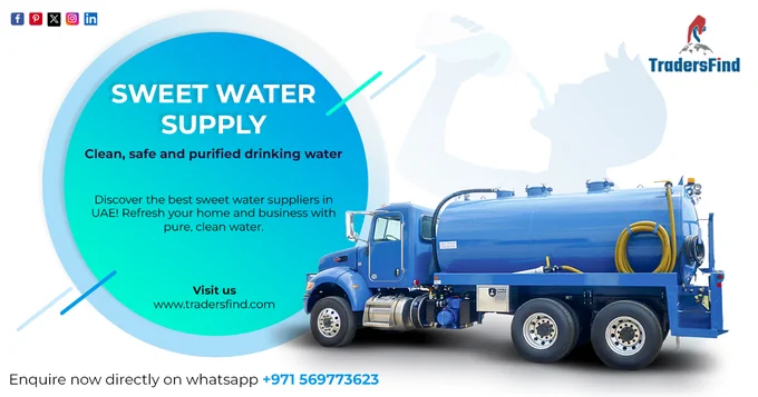 We're excited to announce that TradersFind has added a new category: Sweet Water Supply! 🌟

Discover the best sweet water suppliers in UAE! Refresh your home and business with pure, clean water. Explore our new category and find the perfect supplier for your needs.