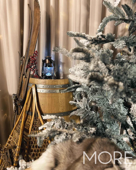 ski lodge christmas party theming 