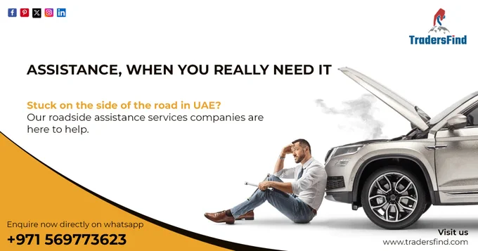 We're excited to announce that TradersFind has added a new category: Roadside Assistance! 🌟

Stuck on the side of the road in UAE? Our roadside assistance services companies are here to help. From flat tires to battery boosts, they're your reliable partner. 