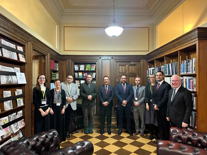 Delegates from the University of Mosul with staff from the Assembly Library