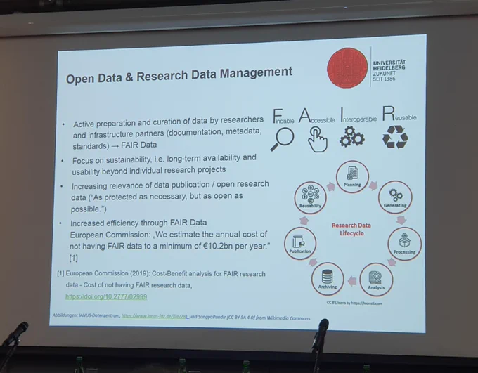 Konferencja „ReInforce! Strengthening the policy of openness in science at the University of Warsaw”, ekran, slajd, University at Heidelberg