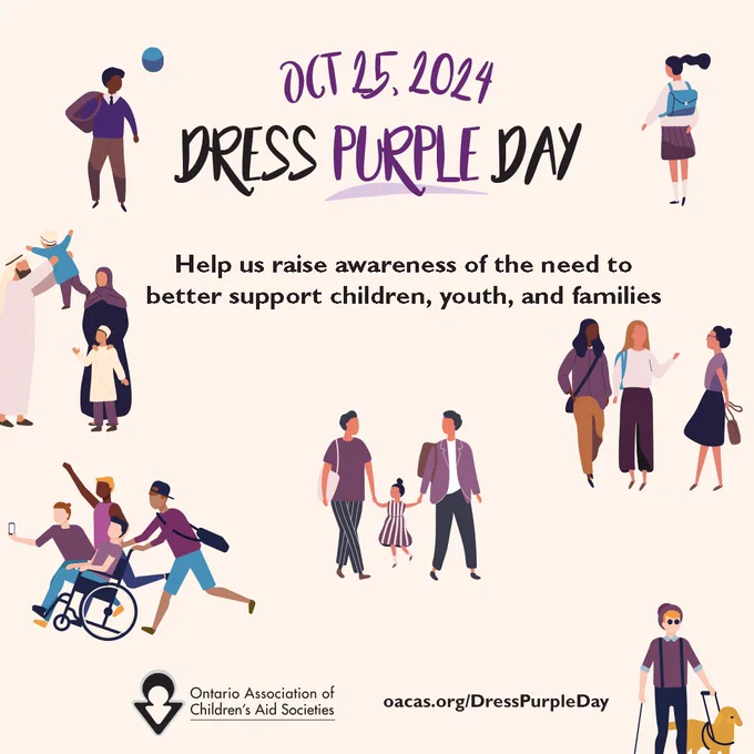 Graphic promoting Dress Purple Day on Oct. 25th.