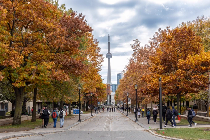 View of CN Tower from U of T St. George campus