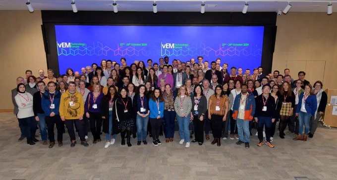 Whole group photo of all vEM Technology Forum attendees.
