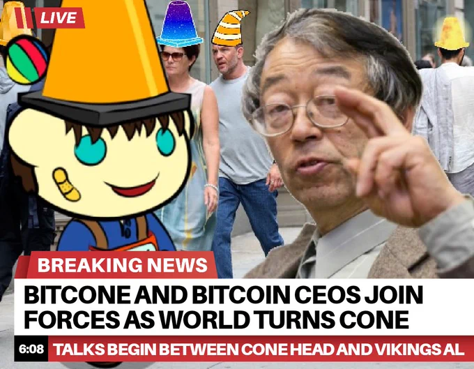 Bitcoin and bitcone CEOs join forces as the world turns cone