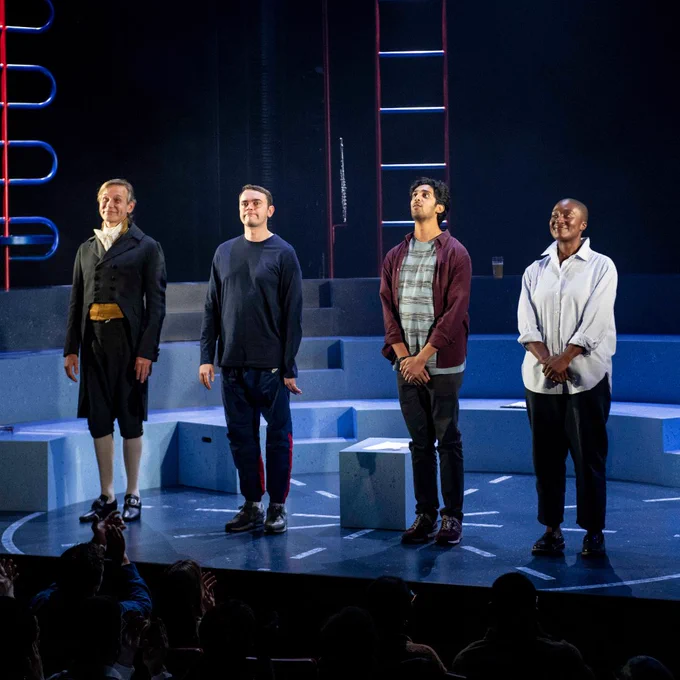 The curtain call of Pins and Needles, with Richard Cant, Brian Vernel, Gavi Singh Chera and Vivienne Acheampong 