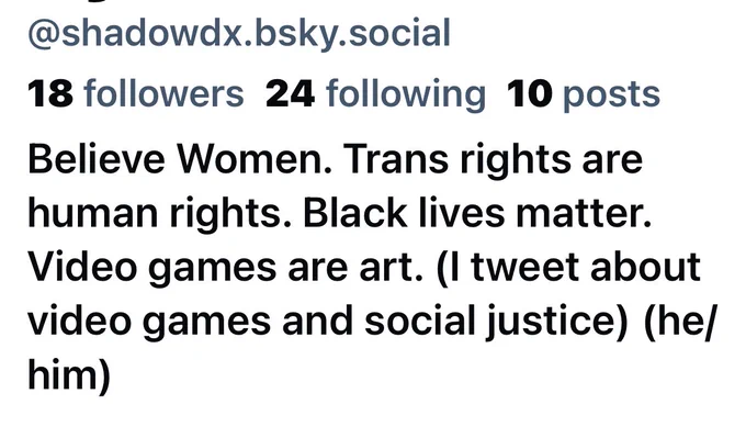 A screenshot of my bio.