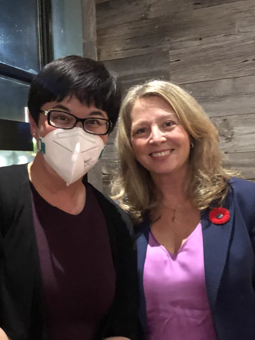 Kimiko Shibata and Marit Stiles looking happy.