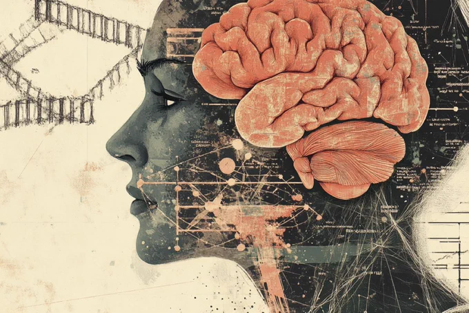 This shows DNA and a brain.