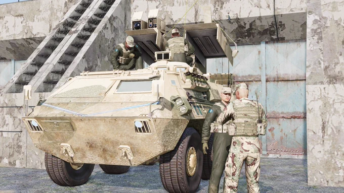A vehicle crew conducts their daily inspection of their BMR-600A3 with Tammuz Upgrade Package.