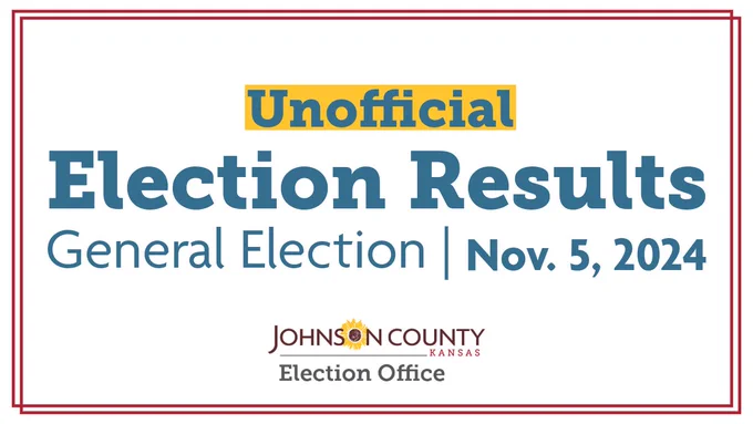 Election results graphic with the Johnson County Election Office logo.