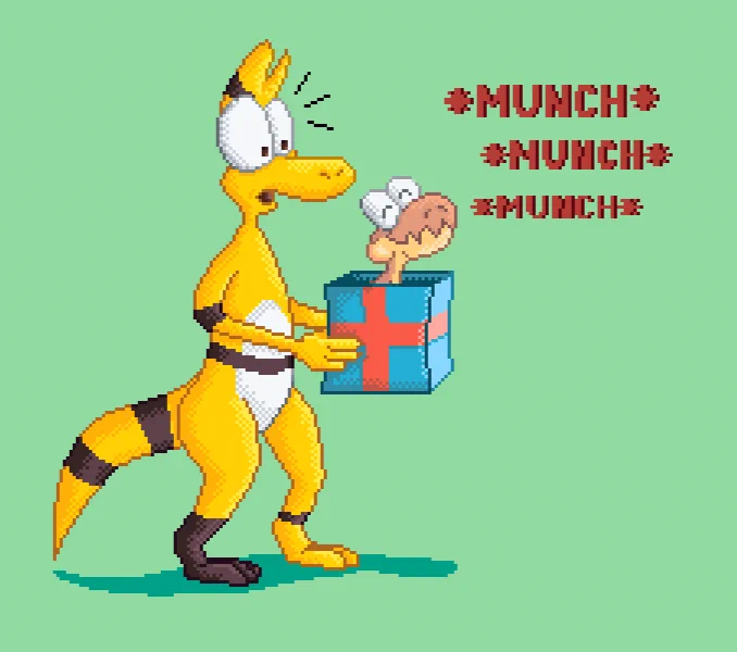 Zid's holding Crash's hatchday present 