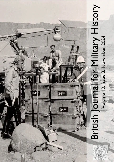 Front cover of Volume 10, Issue 3 of the BJMH published 8 November 2024 showing Michael Caine and Stanley Baker on the set of the 1964 film Zulu.