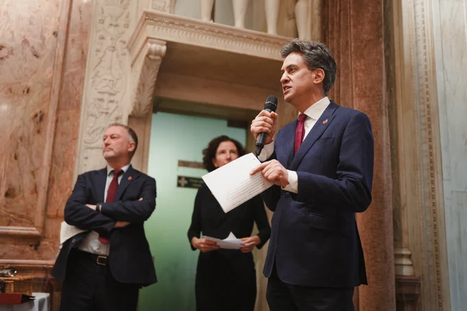 Energy Secretary Ed Miliband, Development Minister Anneliese Dodds and Environment Secretary Steve Reed. 