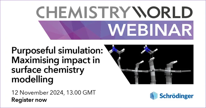 CHEMISTRY WORLD WEBINAR

Purposeful simulation: Maximising impact in surface chemistry modelling

12 November 2024, 13.00 GMT

Register now

Schrödinger 