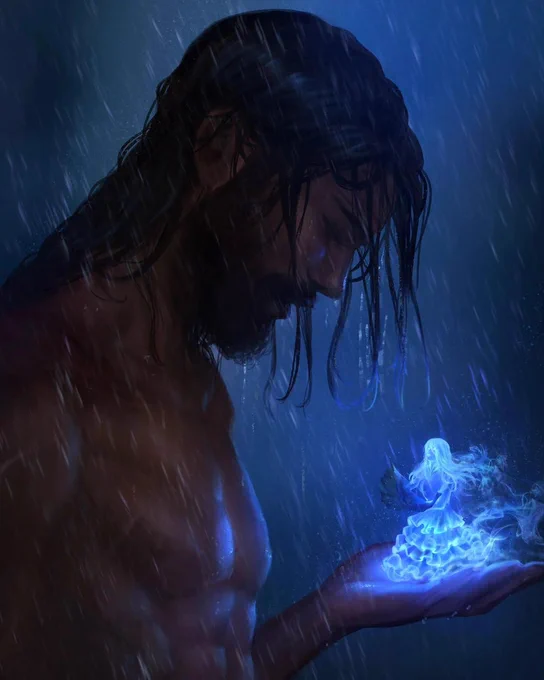 Kaladin stands in the rain before the Honor Chasm, with Syl offering him a poisonous leaf.