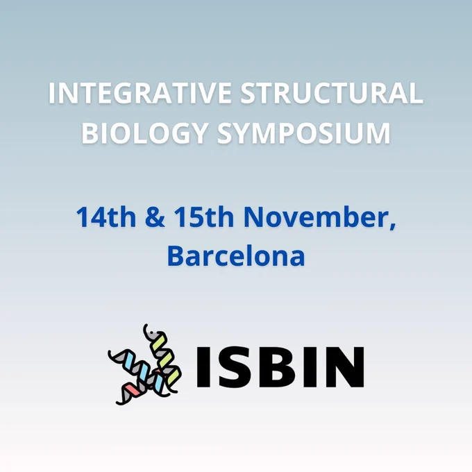 Integrative Structural Biology Symposium will take place on the 14th and 15th of November in Barcelona. 