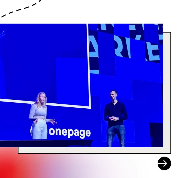 a man and woman on a stage
