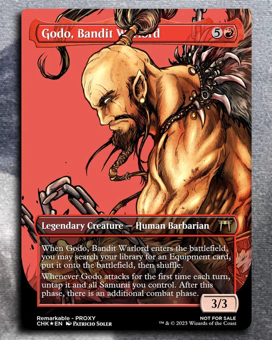 Godo, Bandit Warlord custom profile card for Ryan at Playing with Power.