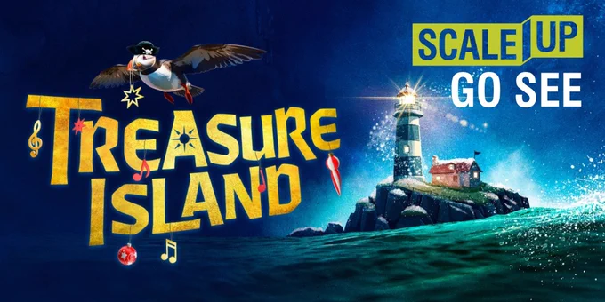 The marketing image for Treasure Island, text says 'Scale Up Go See'
