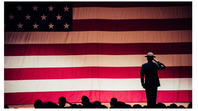 Veteran Saluting Flag