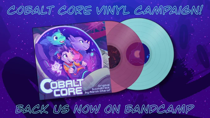 Banner image announcing: Cobalt Core Vinyl Campaign!
Rendering of double vinyl LP
Back us now on Bandcamp
https://cherof.bandcamp.com/campaign/cobalt-core-original-soundtrack